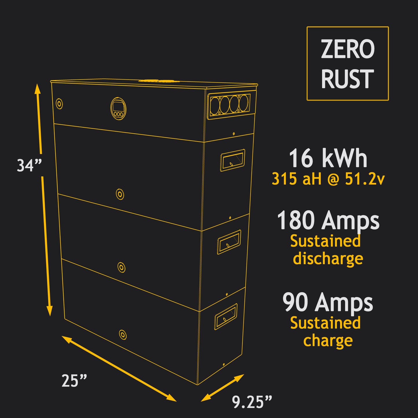 16kWh Expandable 51.2v LiFePo4 Battery