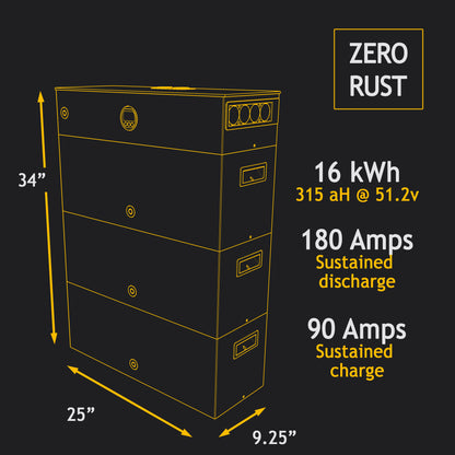 16kWh Expandable 51.2v LiFePo4 Battery
