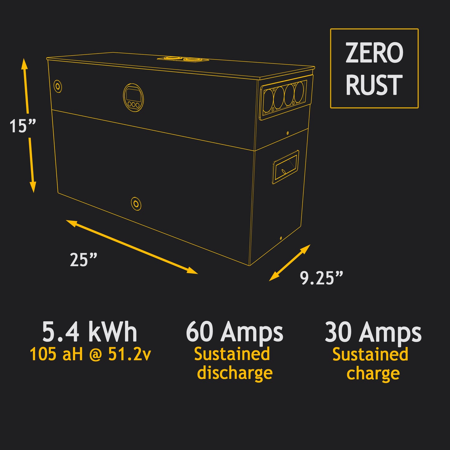 5.4kWh Expandable 51.2v LiFePo4 Battery
